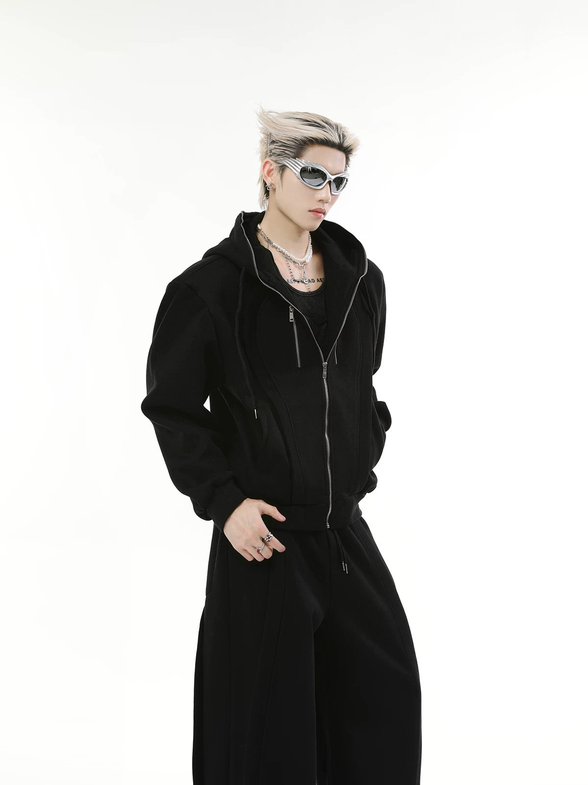 Solid color setup hoodie