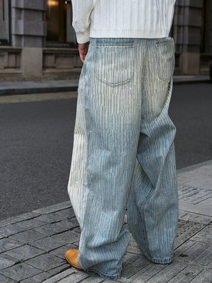 Radiant sparkle skyline wide leg denim pants