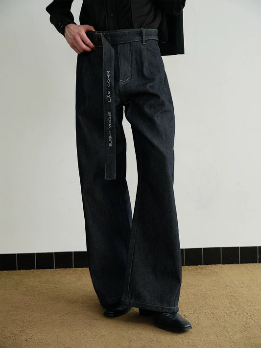 Silent shadows geometry refined denim pants