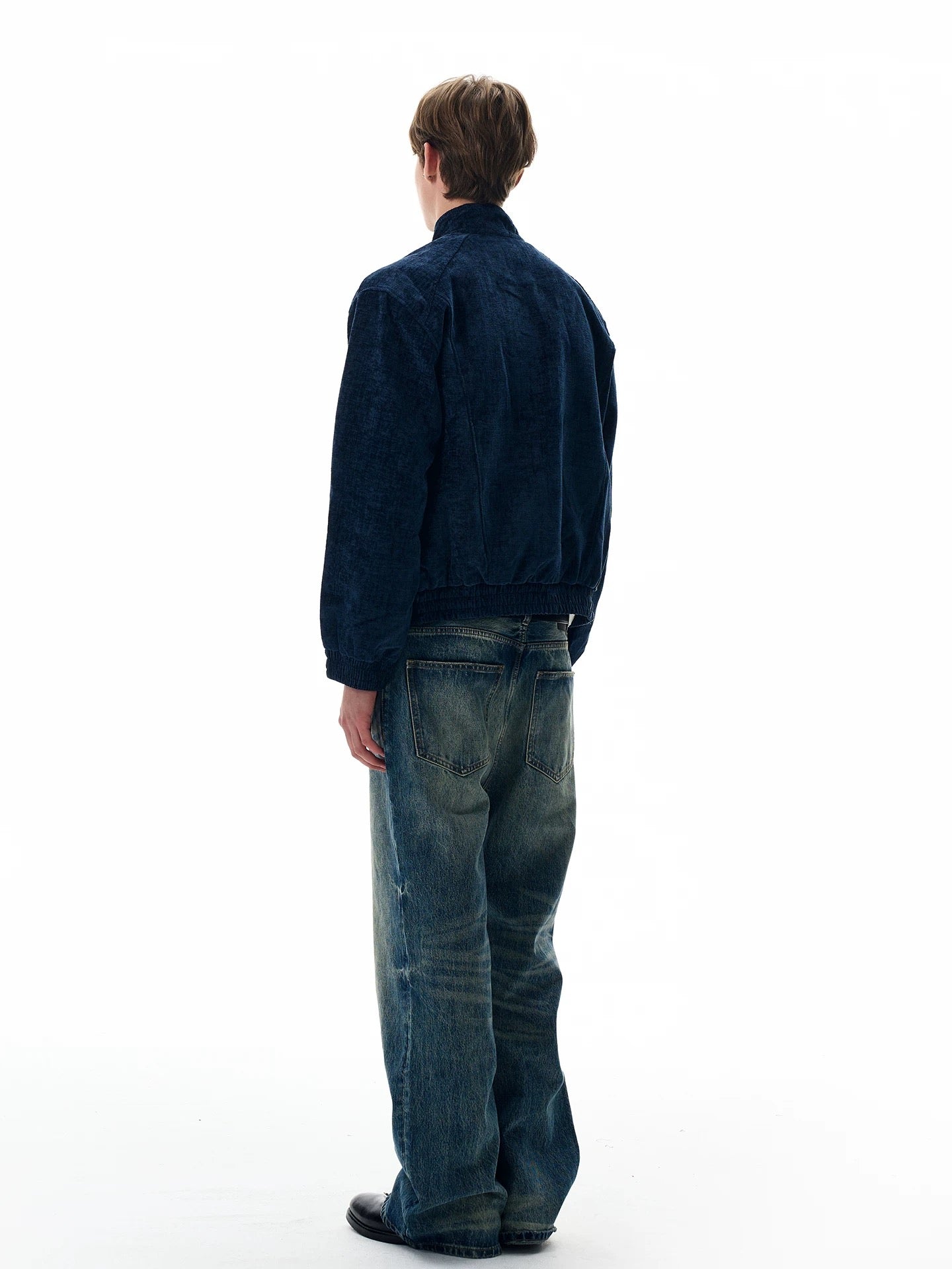 Velvet skyline refined tailored bomber jacket