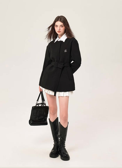 High-end metallic clip cotton black suit jacket