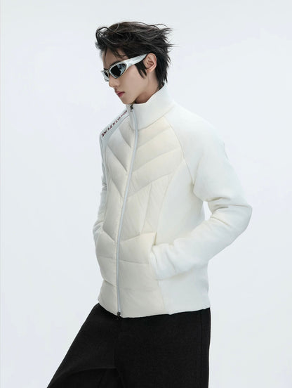 Arctic edge futuristic tech puffer jacket