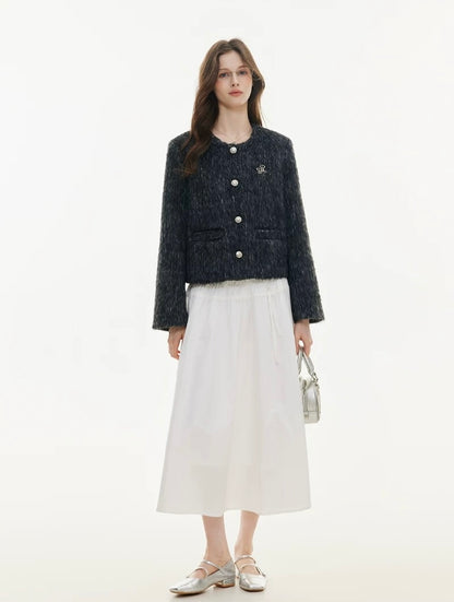 Elegant textured tweed classic jacket