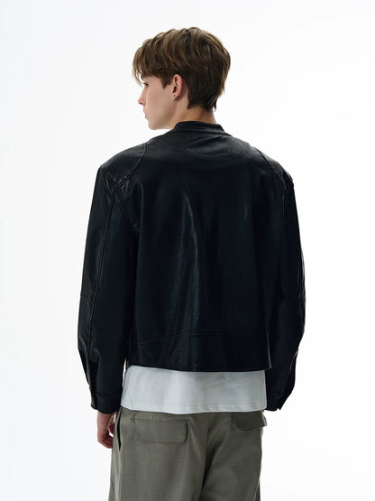 Celestial linearity modern crafted leather jacket