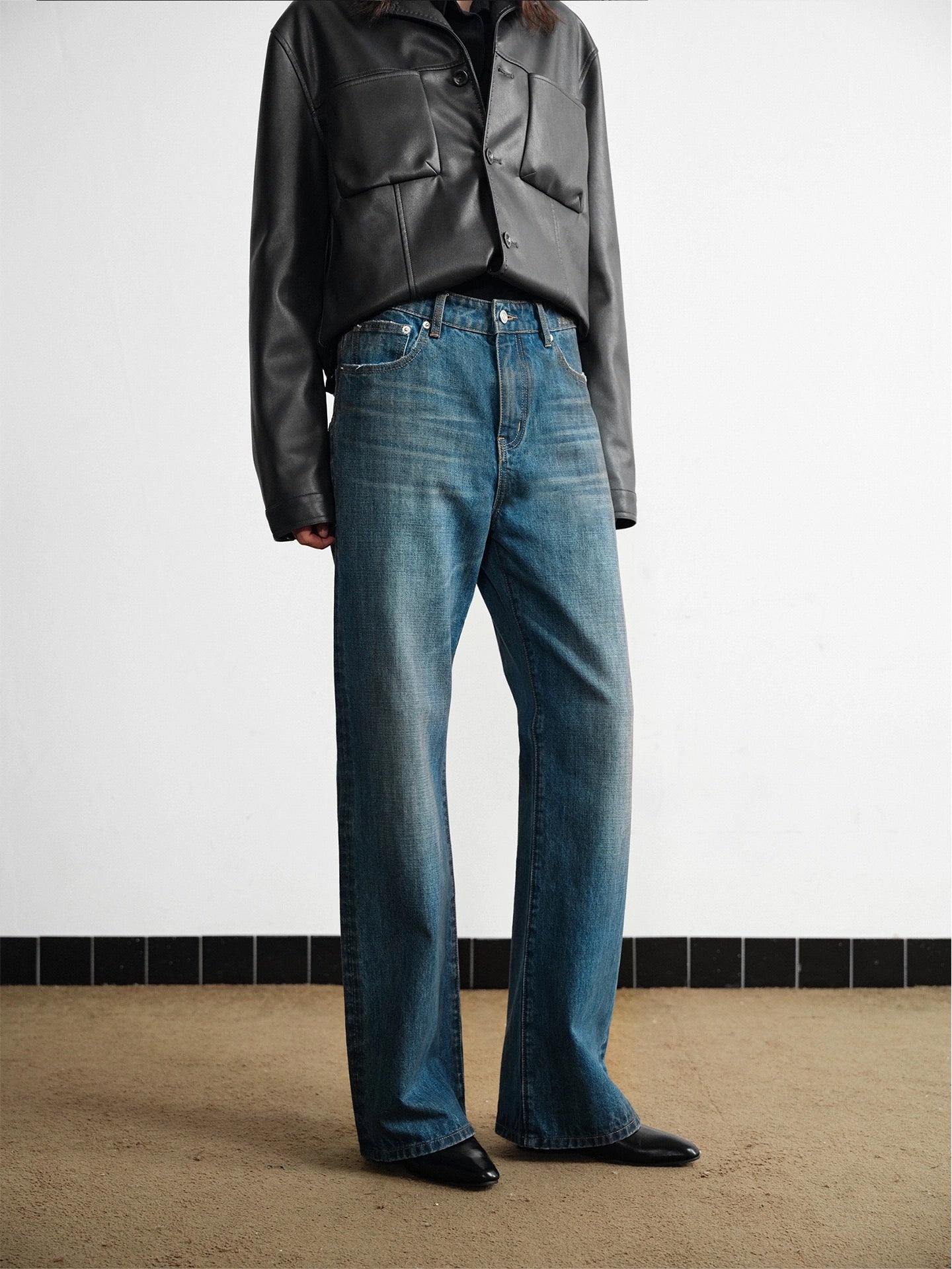 Wasteland blue micro wasted straight jeans