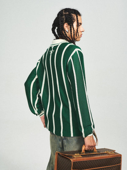 Vintage green blockcore striped affinity ball sweater