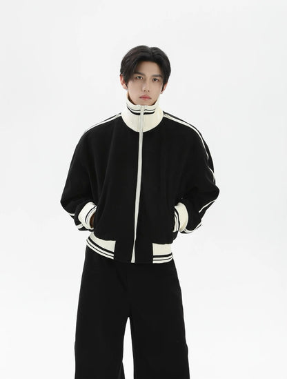 Monochrome velocity high neck track jacket