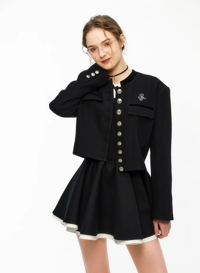 Parallel modern academic black jacket