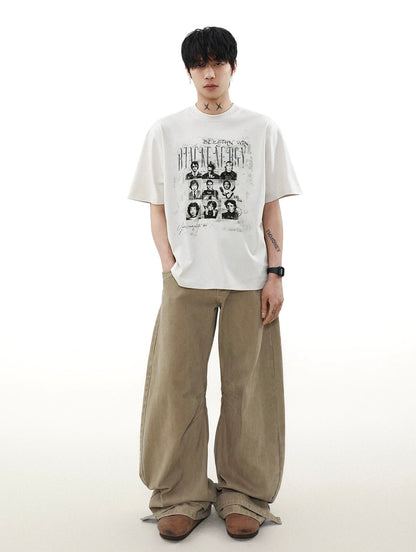 Criminals portrait printed t-shirt