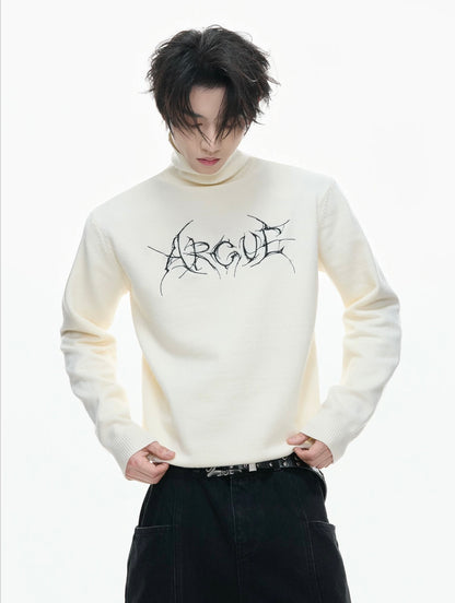 Argue typographic turtleneck mode sweater