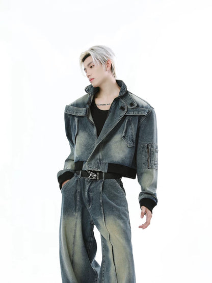 Stitched denim setup jacket