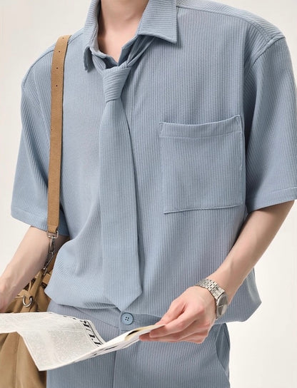 Zephyr luxe detachable bow tie set up shirt
