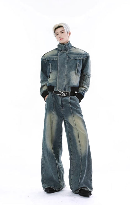 Stitched denim setup jacket