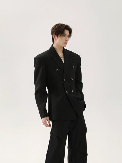 High-end waist padded shoulder length suit jacket