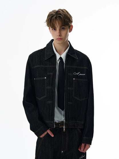 Silent line contemporary denim setup jacket