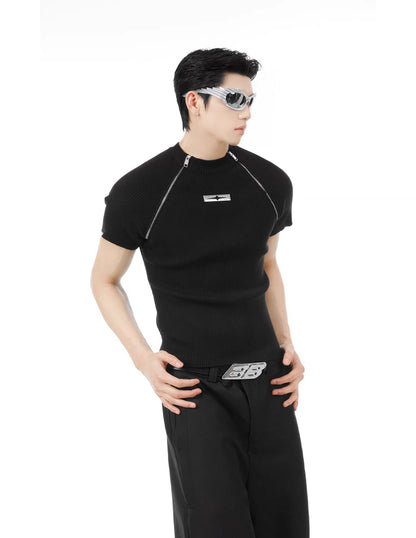 Genderless slim fit knit t-shirt