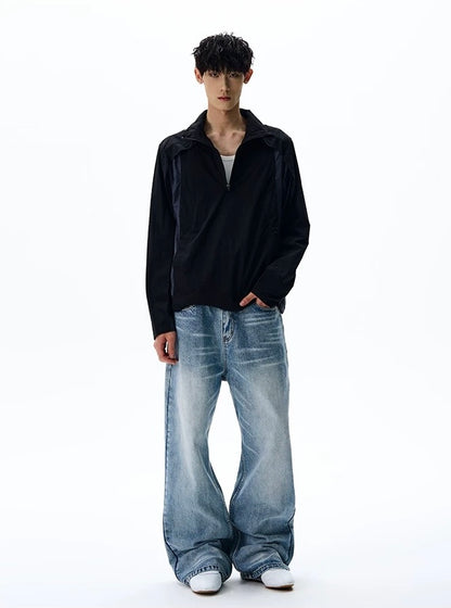 Technical shell layered geometric lines jacket