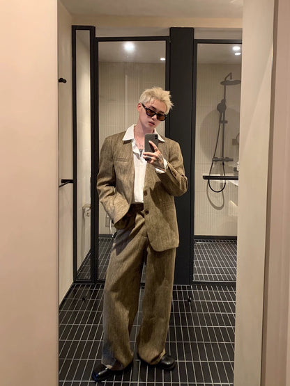 Classic old money style suit set up pants