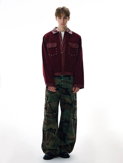 Obsidian contrast croco trim jacket