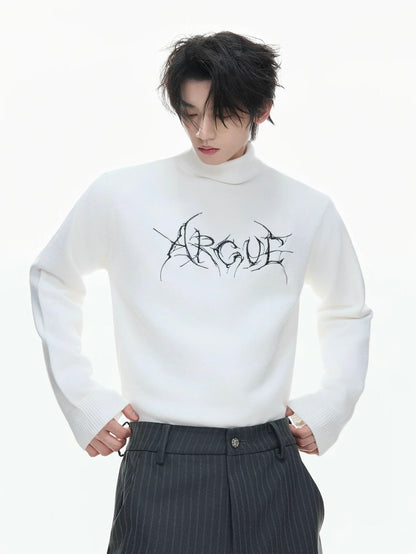 Argue typographic turtleneck mode sweater