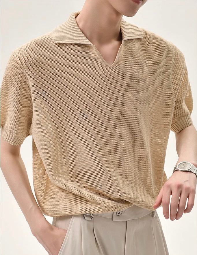 Radiance minimalist style knitted polo shirt