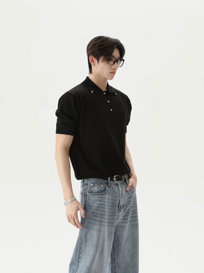 Buttons designed casual polo shirt