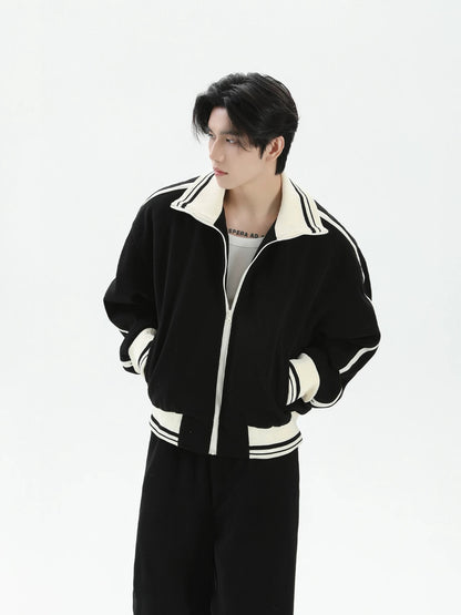 Monochrome velocity high neck track jacket