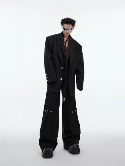 Monarch infinite engraved metal ornamented pants
