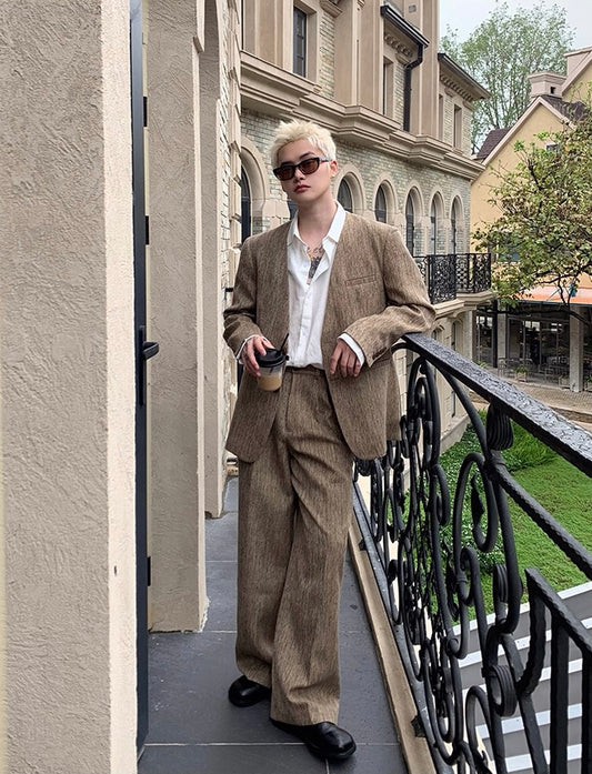 Classic old money style suit set up pants