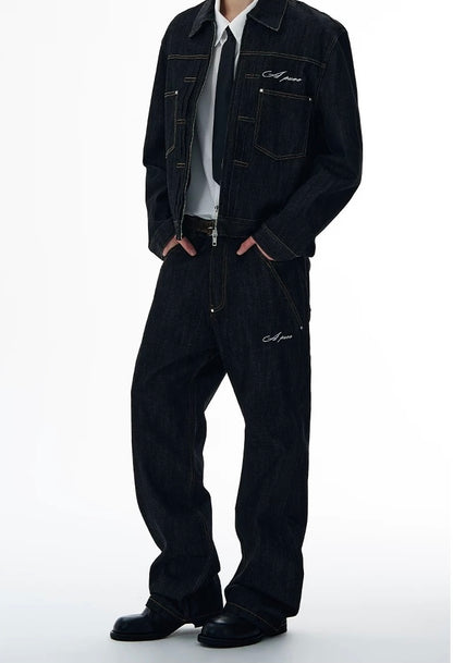 Silent line contemporary denim setup pants