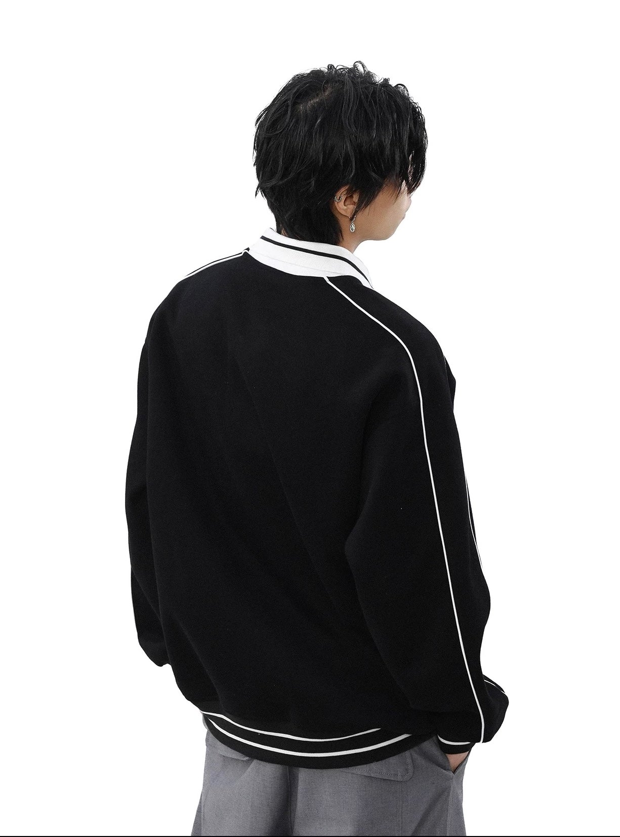 Academy style polo collar long sleeve t-shirt