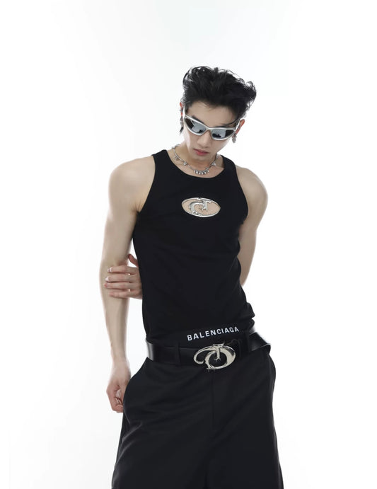 Paranoid punk metal tank top