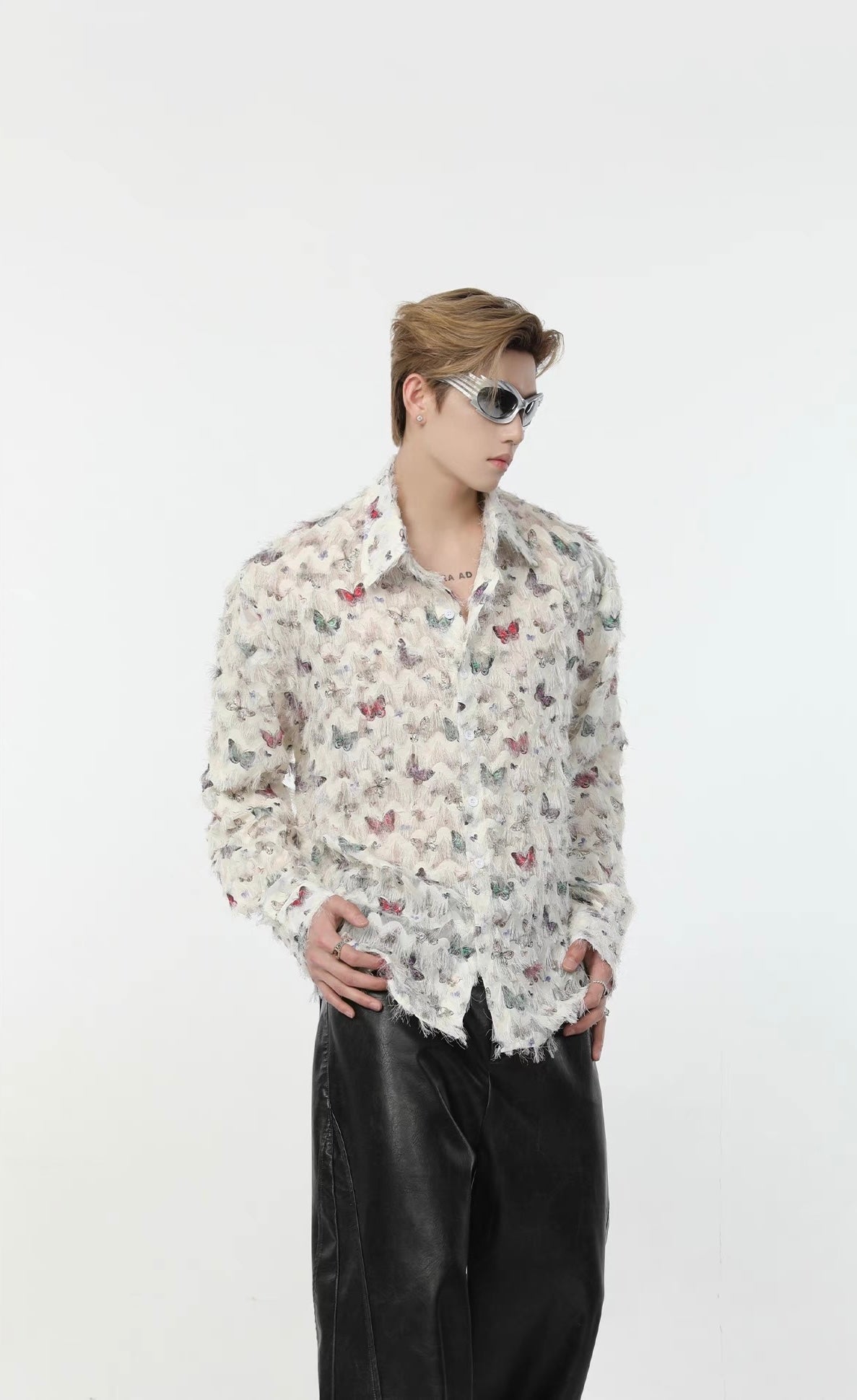 Butterfly fringe long sleeve shirt