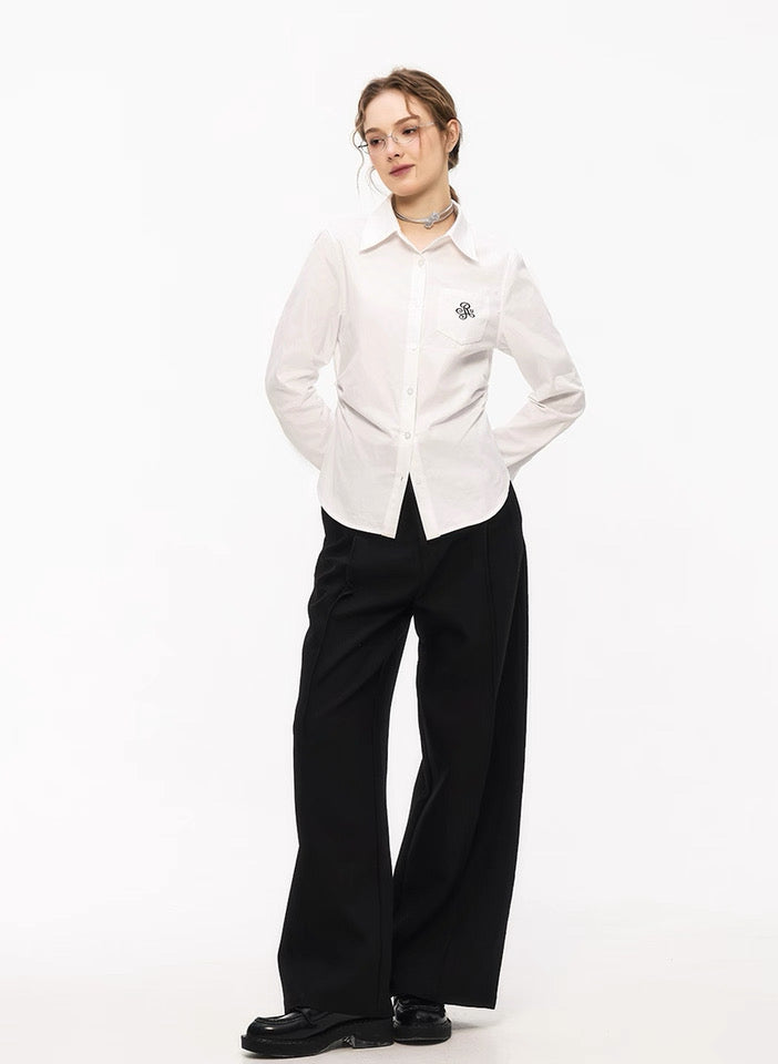 Intellectual grace slim fit white classic shirt