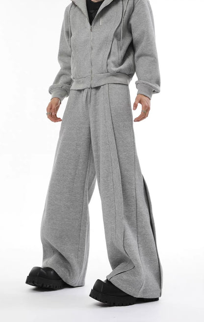 Solid color setup pants