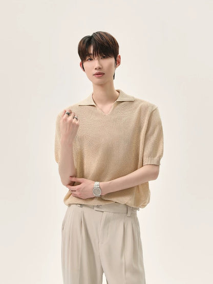 Radiance minimalist style knitted polo shirt