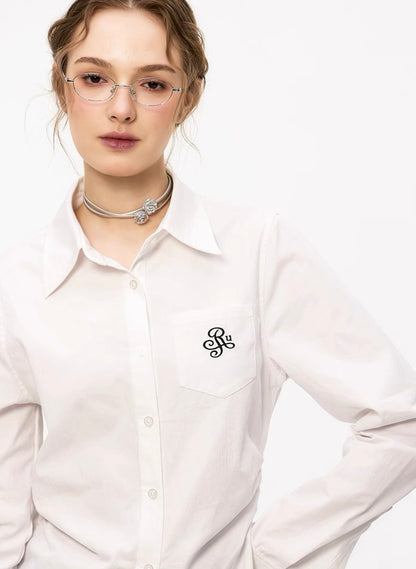 Intellectual grace slim fit white classic shirt