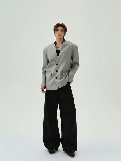 Single breasted design v-neck jacket
