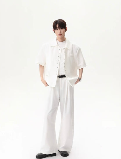 Minimalist premium slippery straight shaped pants