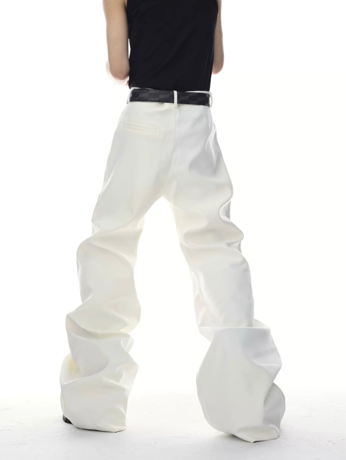 Hand split decomposed slim fit pants