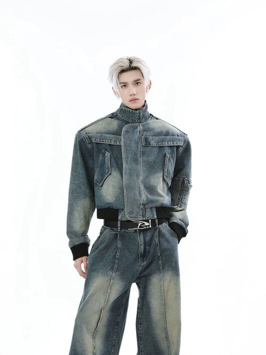 Stitched denim setup jacket