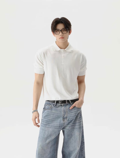 Buttons designed casual polo shirt