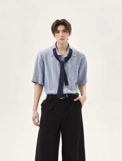 Color coded striped design tie shirt
