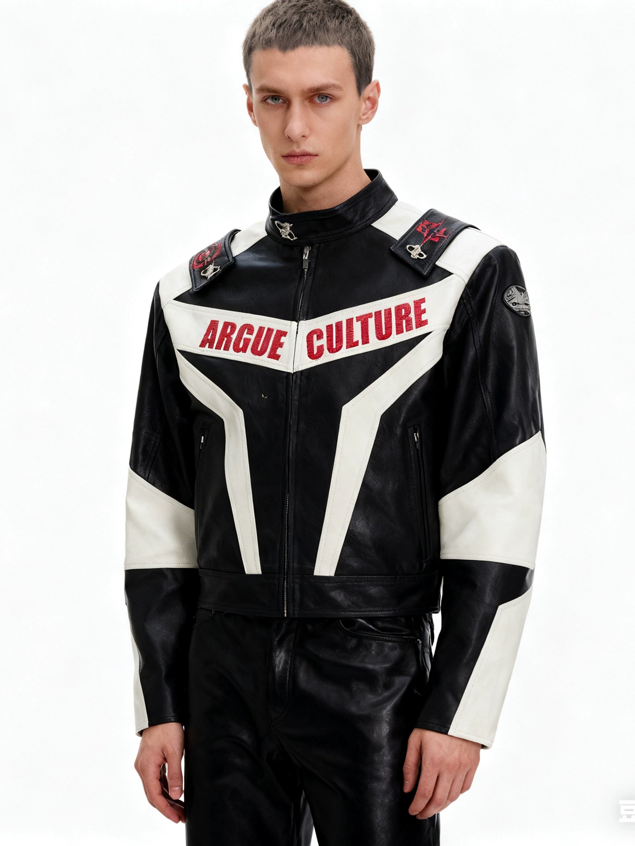 Argue Culture ジャケット Argue culture classic moto racing leather jacket – BUZZAREA
