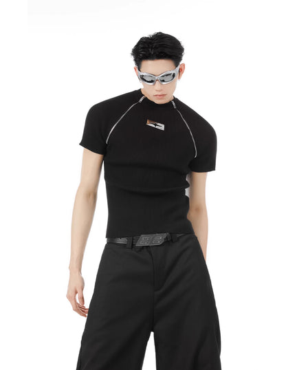 Genderless slim fit knit t-shirt