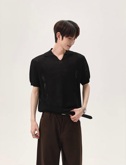 Radiance minimalist style knitted polo shirt