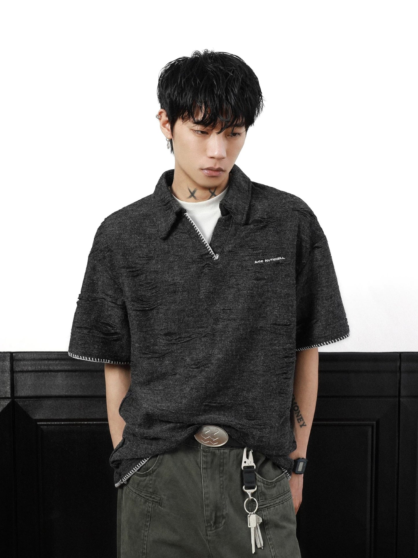 Stylish knit polo shirt