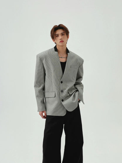 Single breasted design v-neck jacket