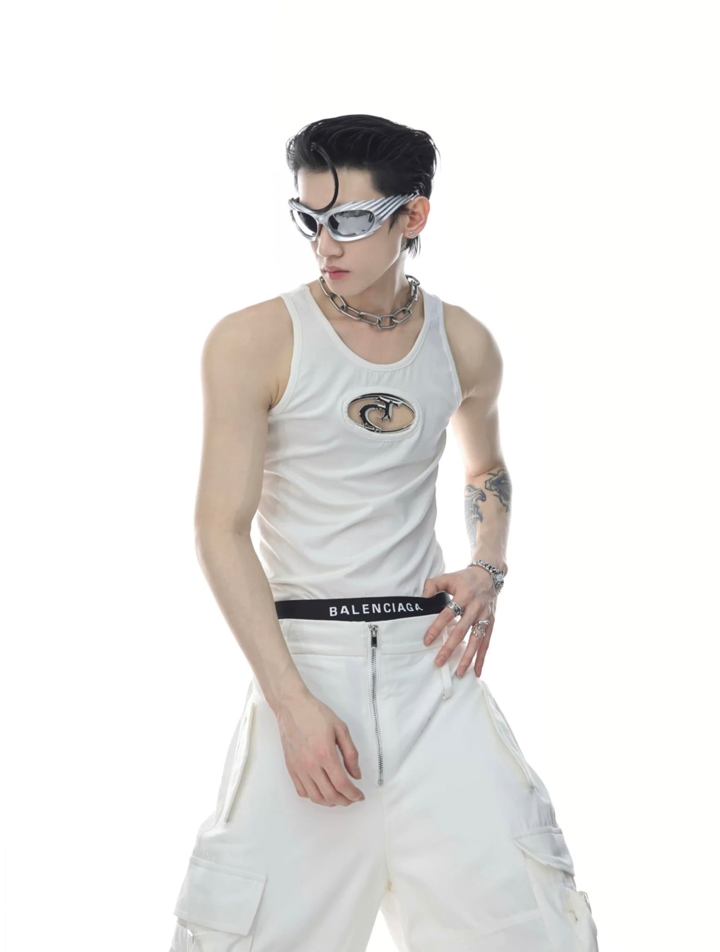 Paranoid punk metal tank top