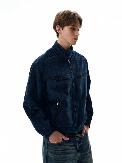 Velvet skyline refined tailored bomber jacket